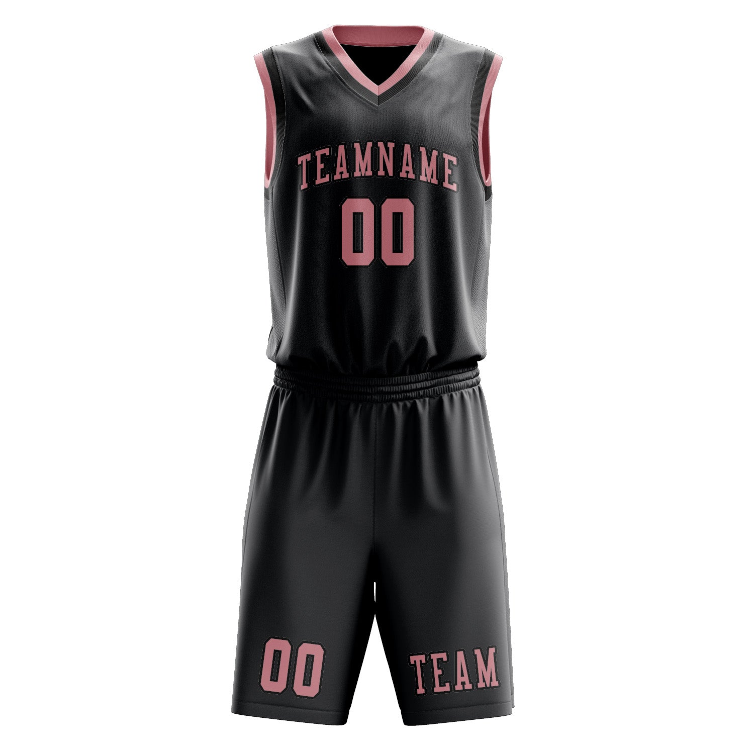 Custom Dark Grey Light Pink Basketball Set