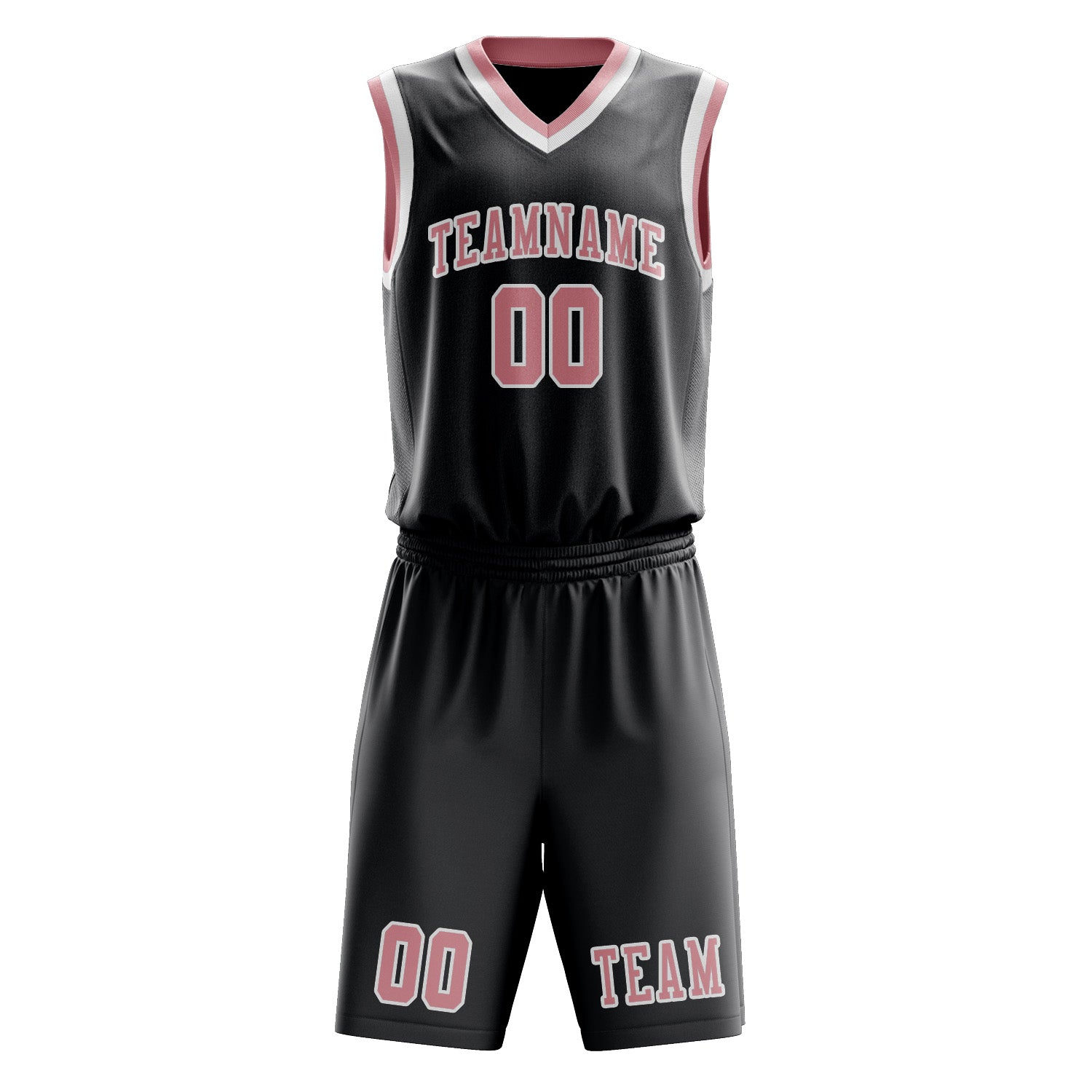 Custom Dark Grey Light Pink Basketball Set