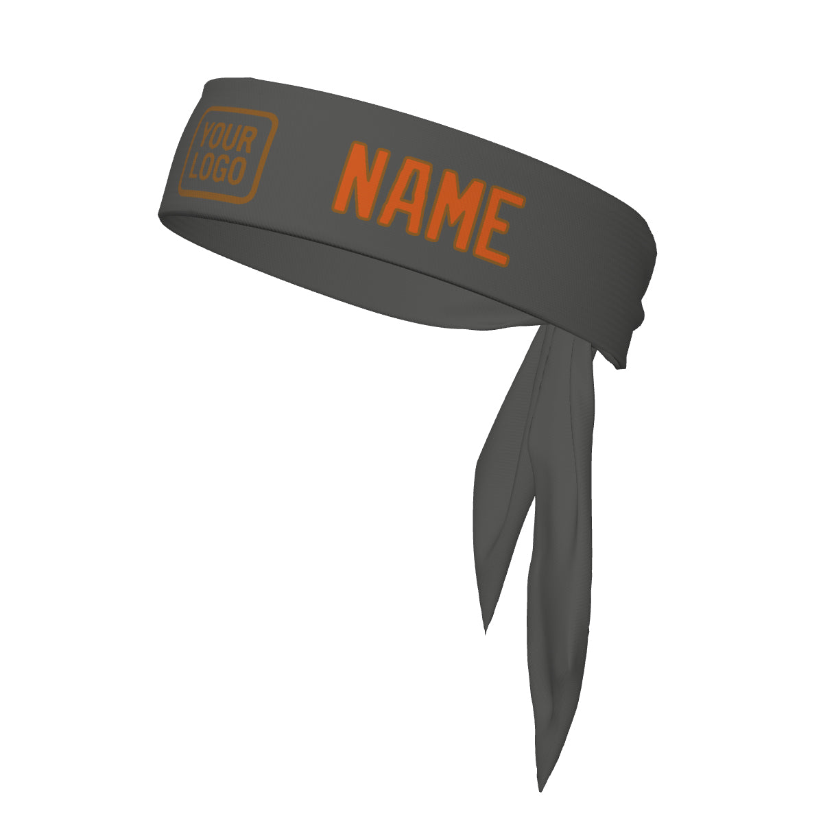 Custom Dark Grey Orange Headband