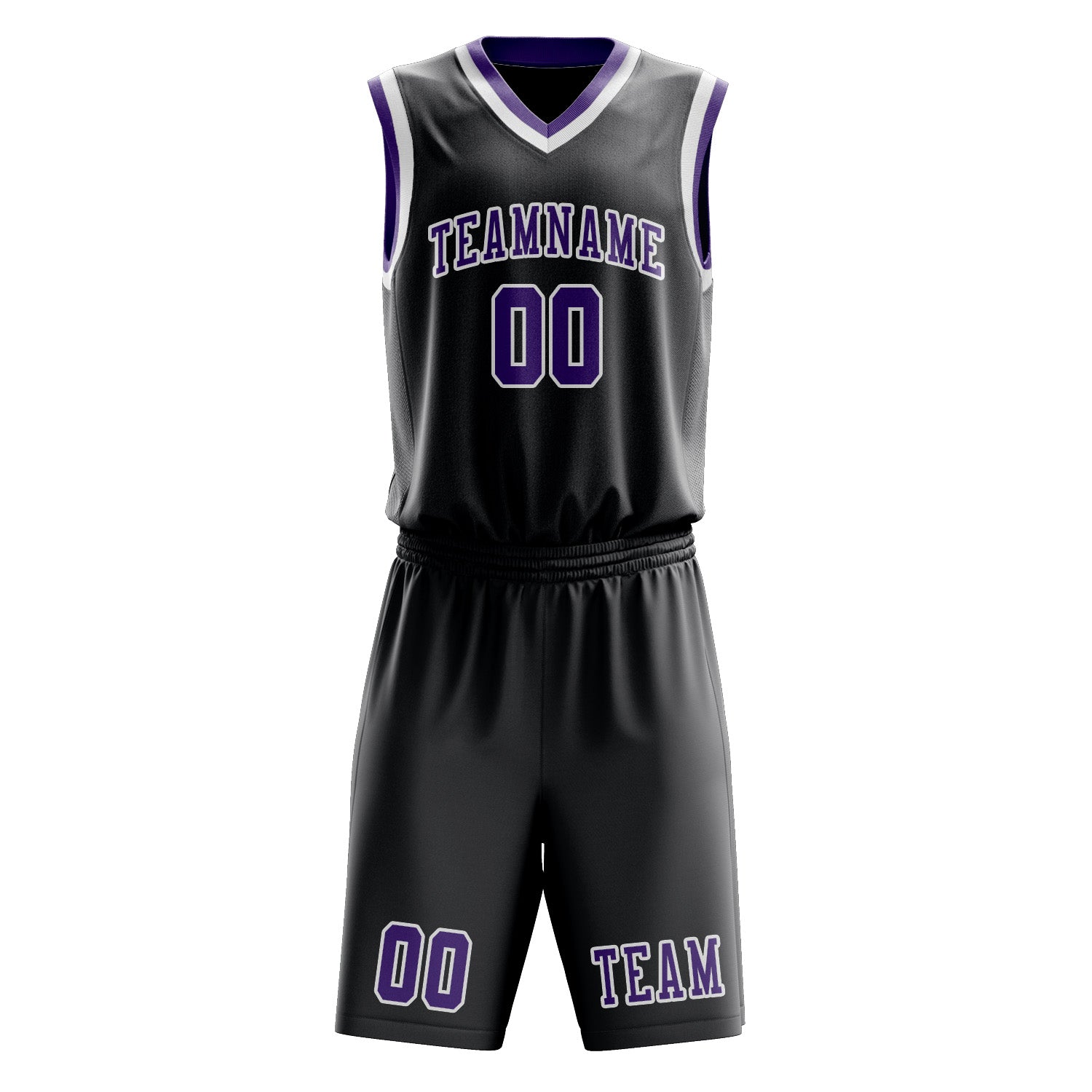 Custom Dark Grey Light Purple Basketball Set