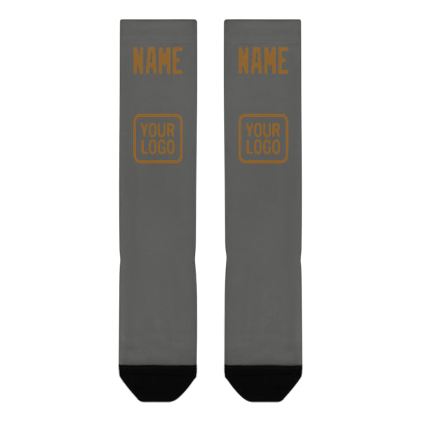 Custom Dark Grey Khaki Knee-High Sock