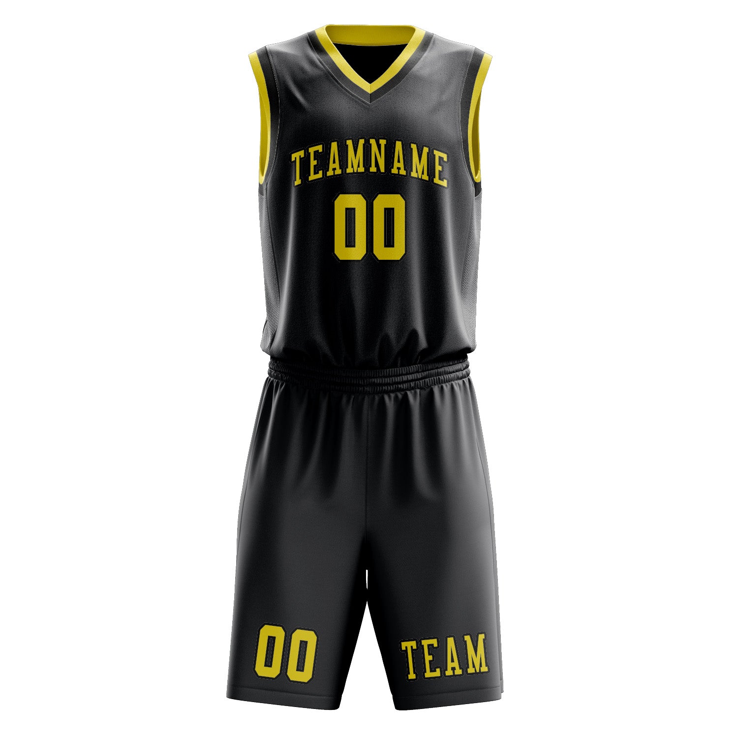 Custom Dark Grey Light Yellow Basketball Set
