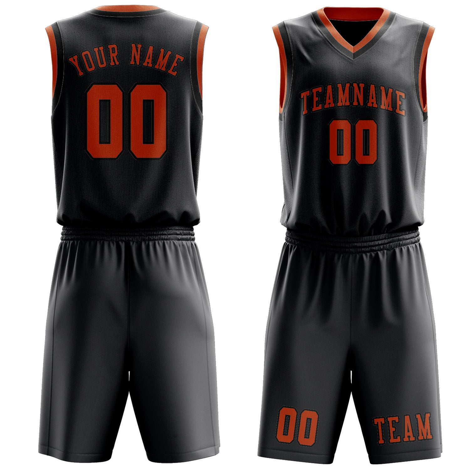 Custom Dark Grey Orange Basketball Set