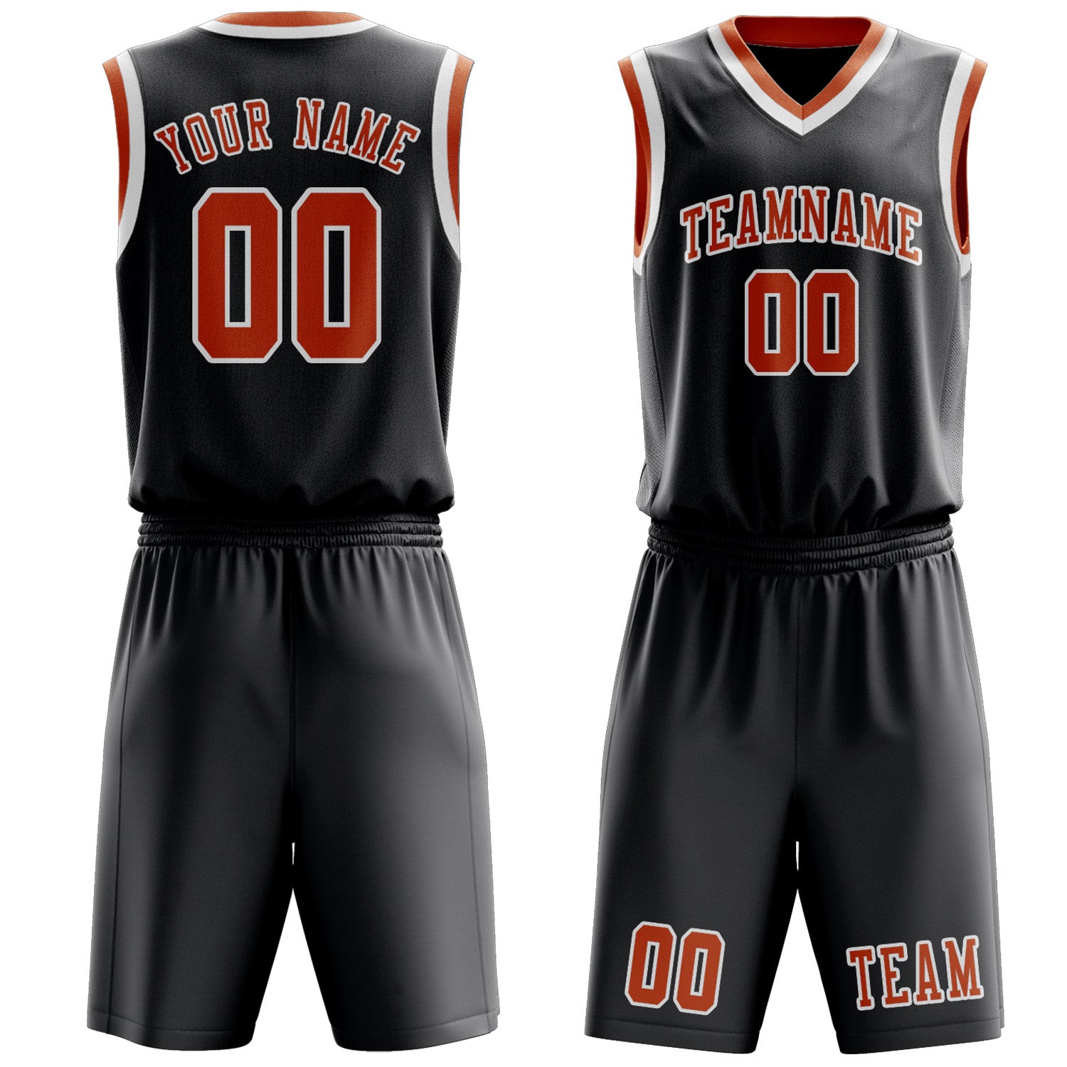 Custom Dark Grey Orange Basketball Set