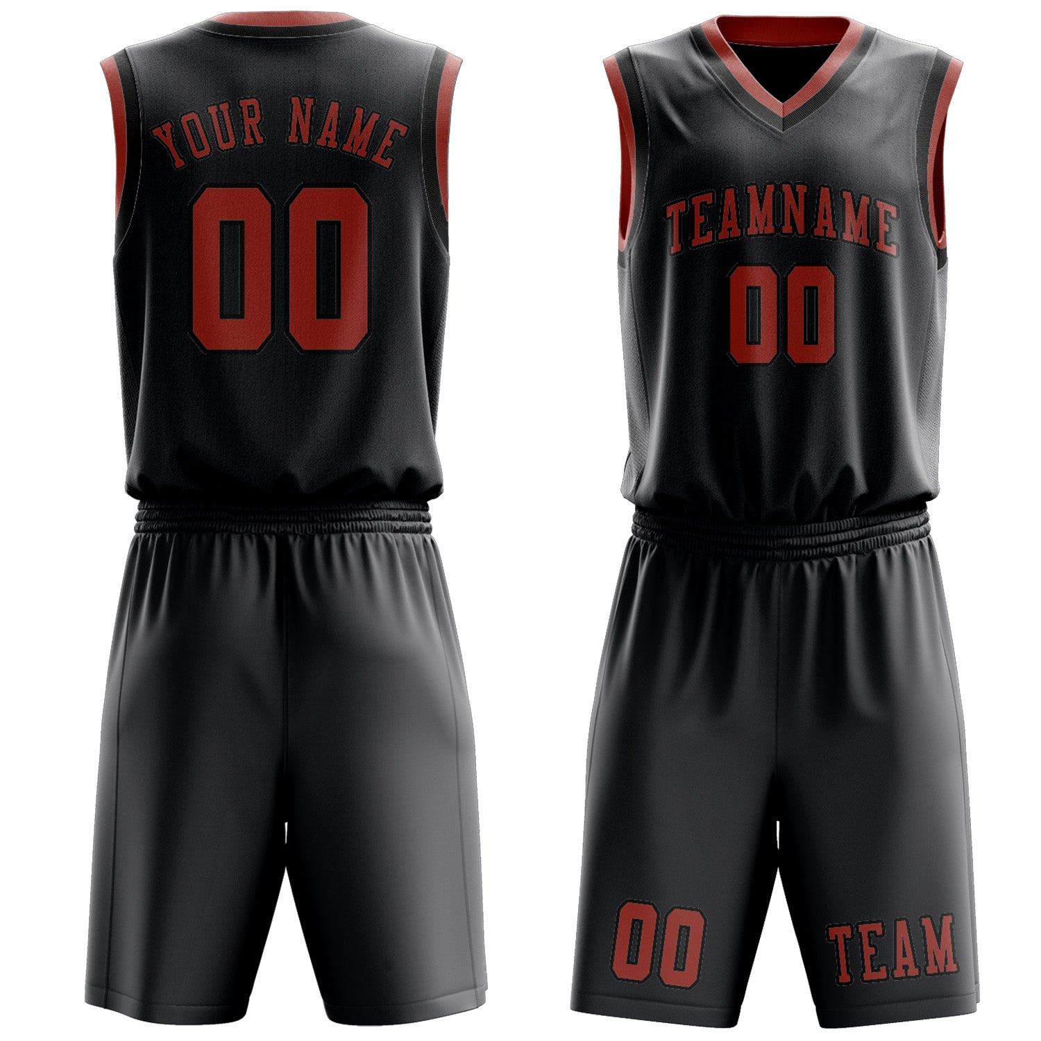 Custom Dark Grey Copper Rose Basketball Set