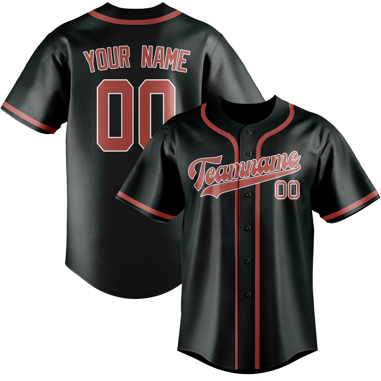 Custom Dark Grey Copper Rose Baseball Jersey