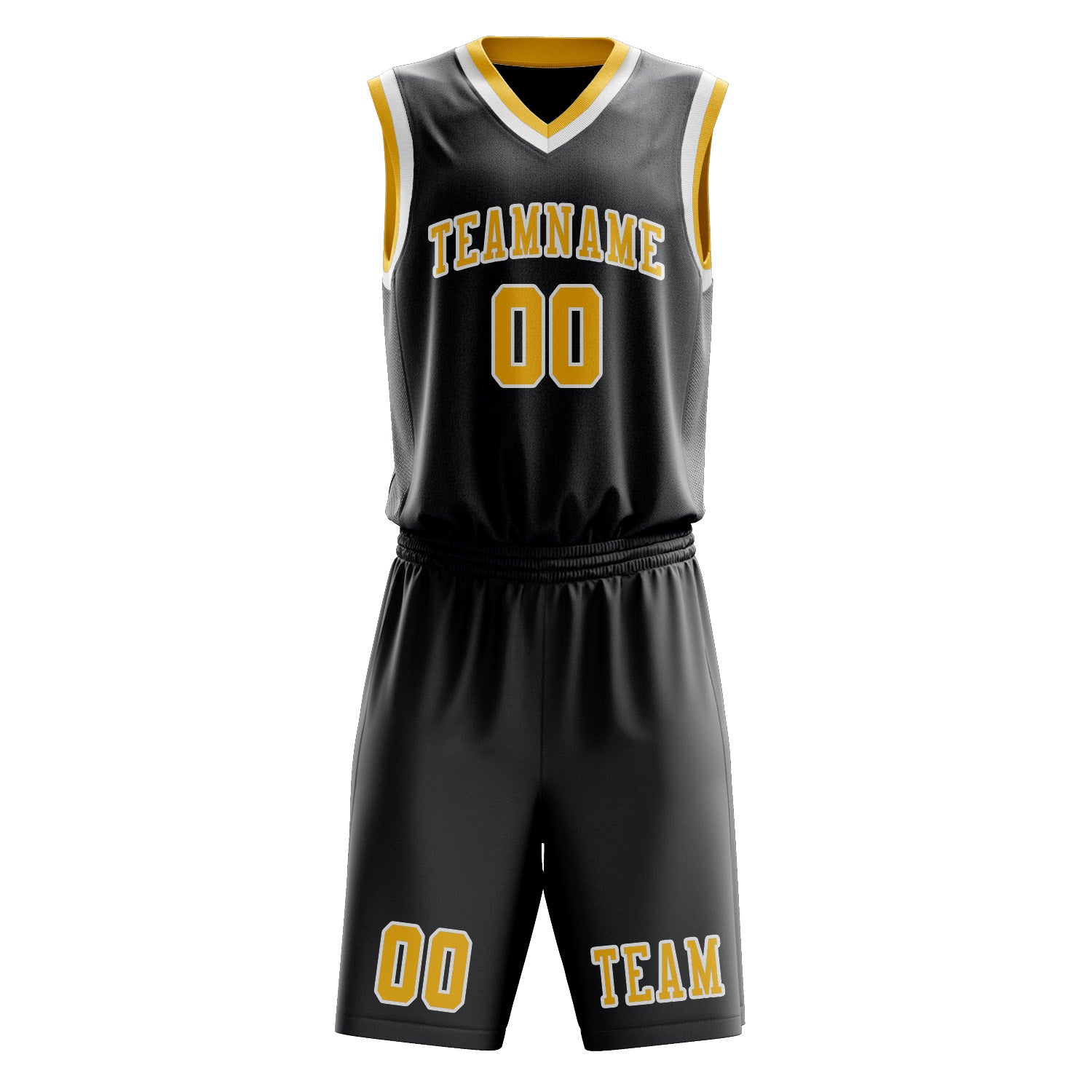 Custom Dark Grey Gold Basketball Set