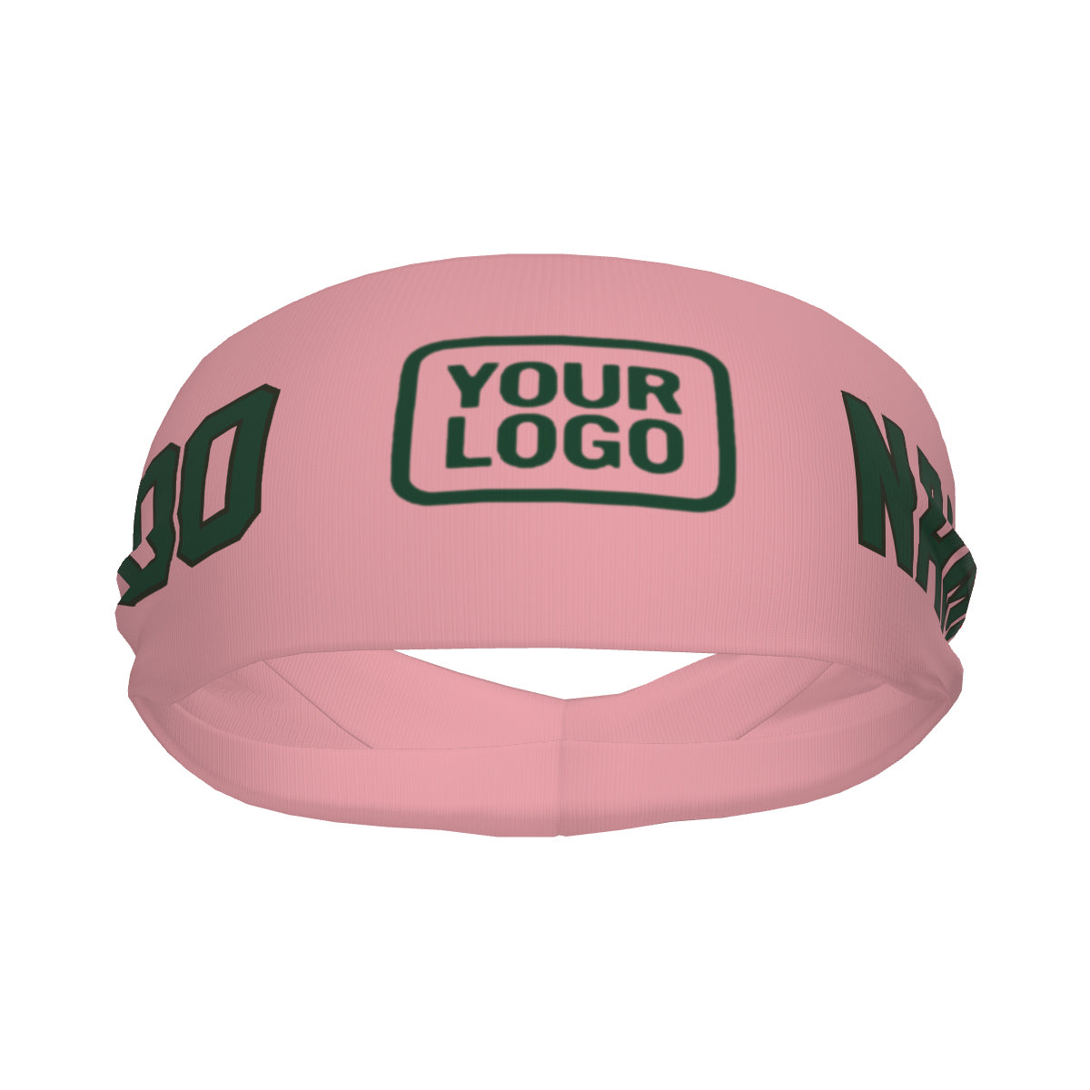 Custom Light Pink Green Sports headband