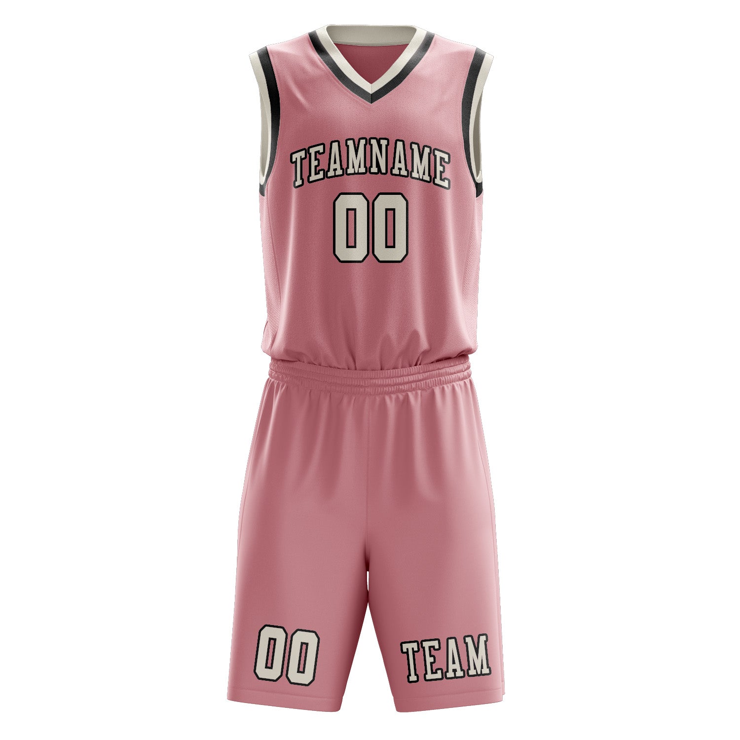Custom Light Pink Cream Basketball Set