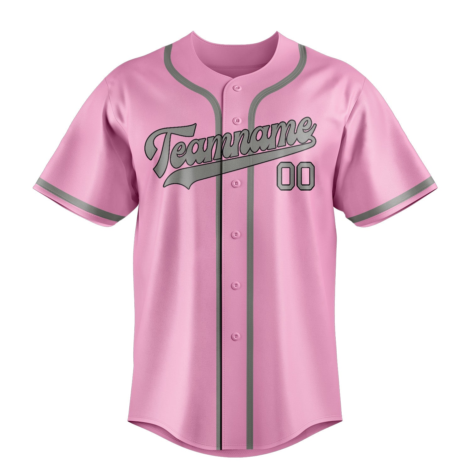 Custom Light Pink Gray Baseball Jersey