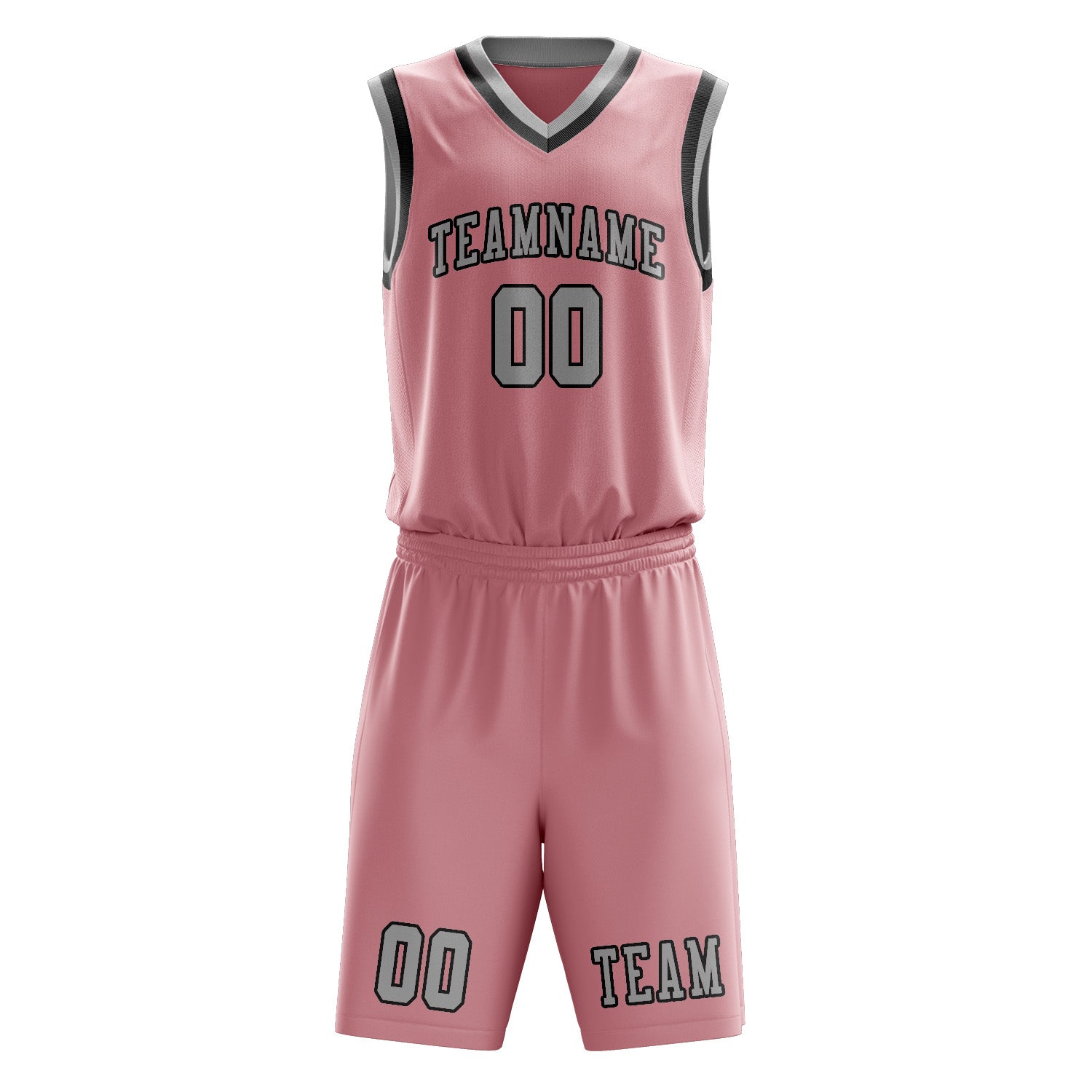 Custom Light Pink Gray Basketball Set