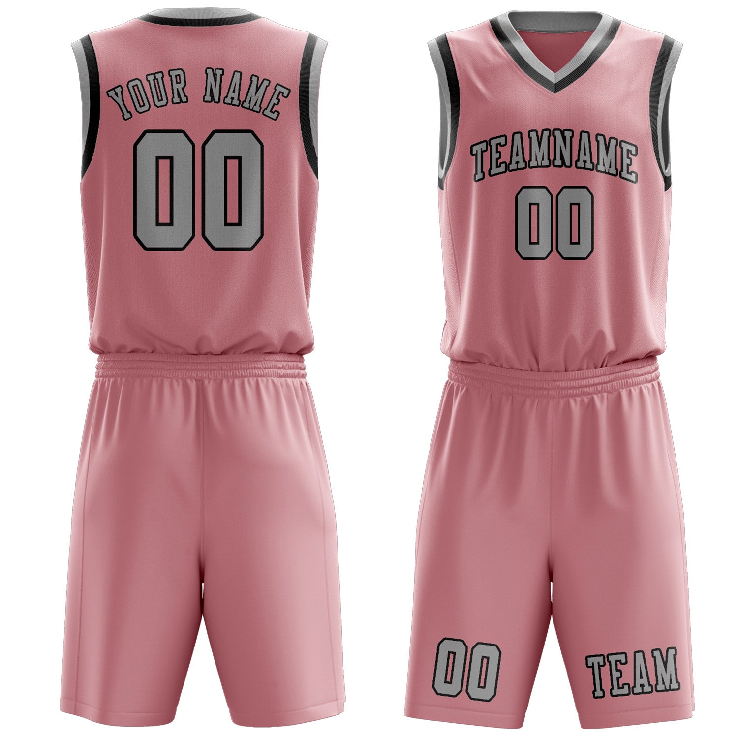 Custom Light Pink Gray Basketball Set