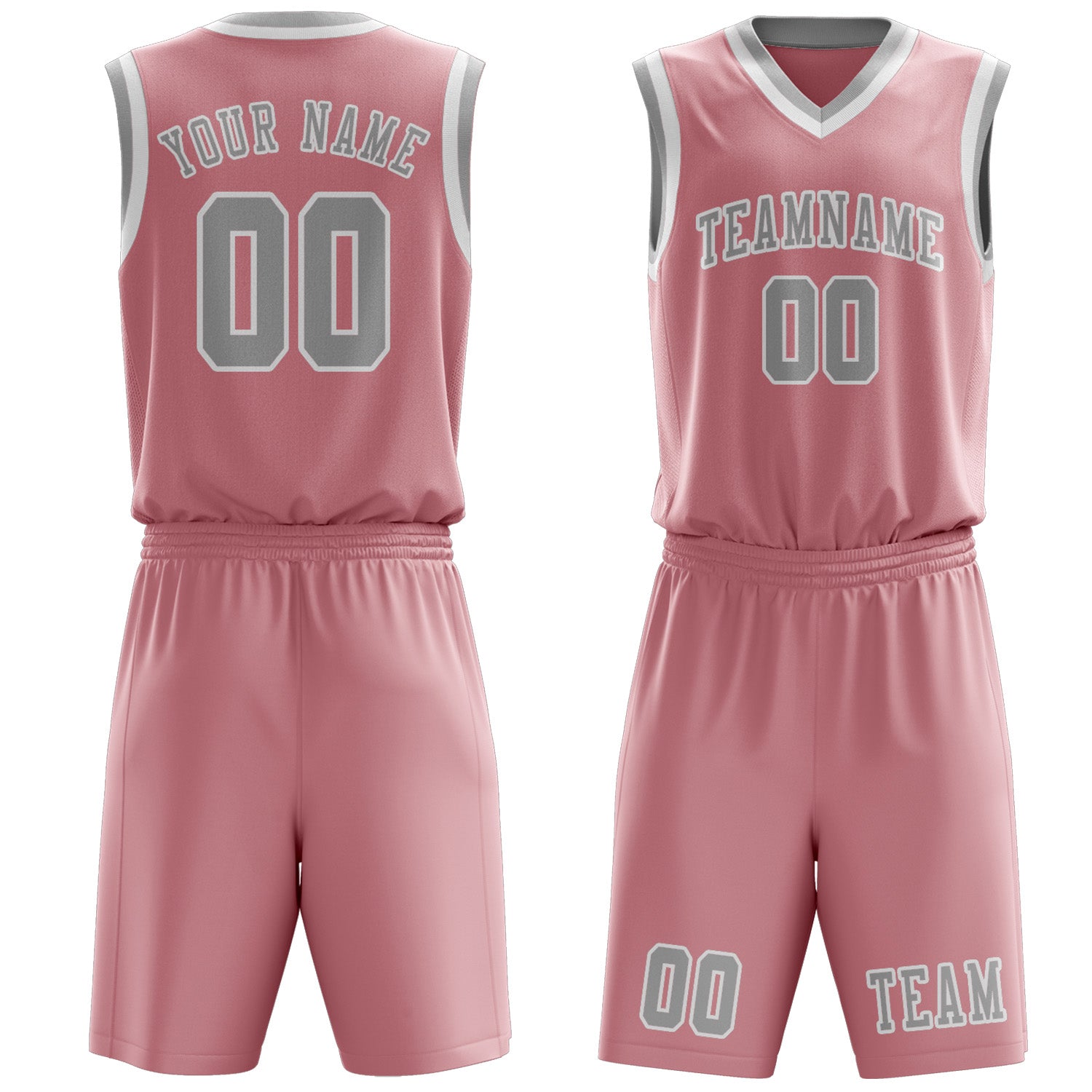 Custom Light Pink Gray Basketball Set