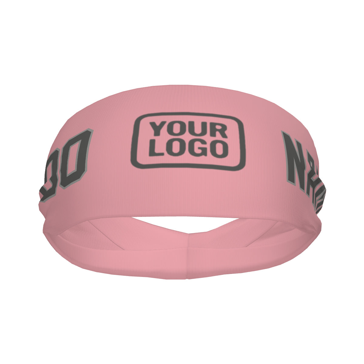 Custom Light Pink Dark Grey Sports headband