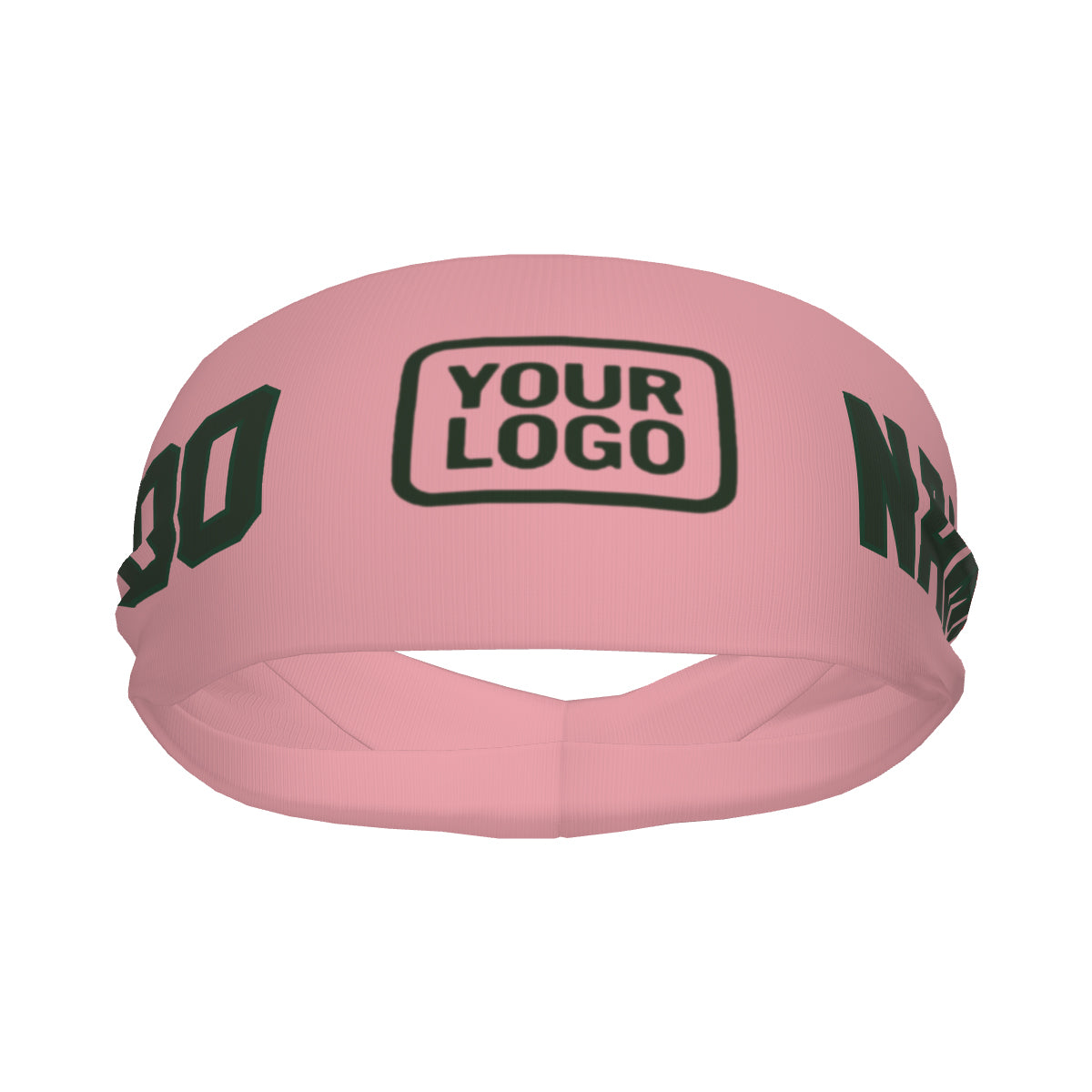 Custom Light Pink Dark Green Sports headband