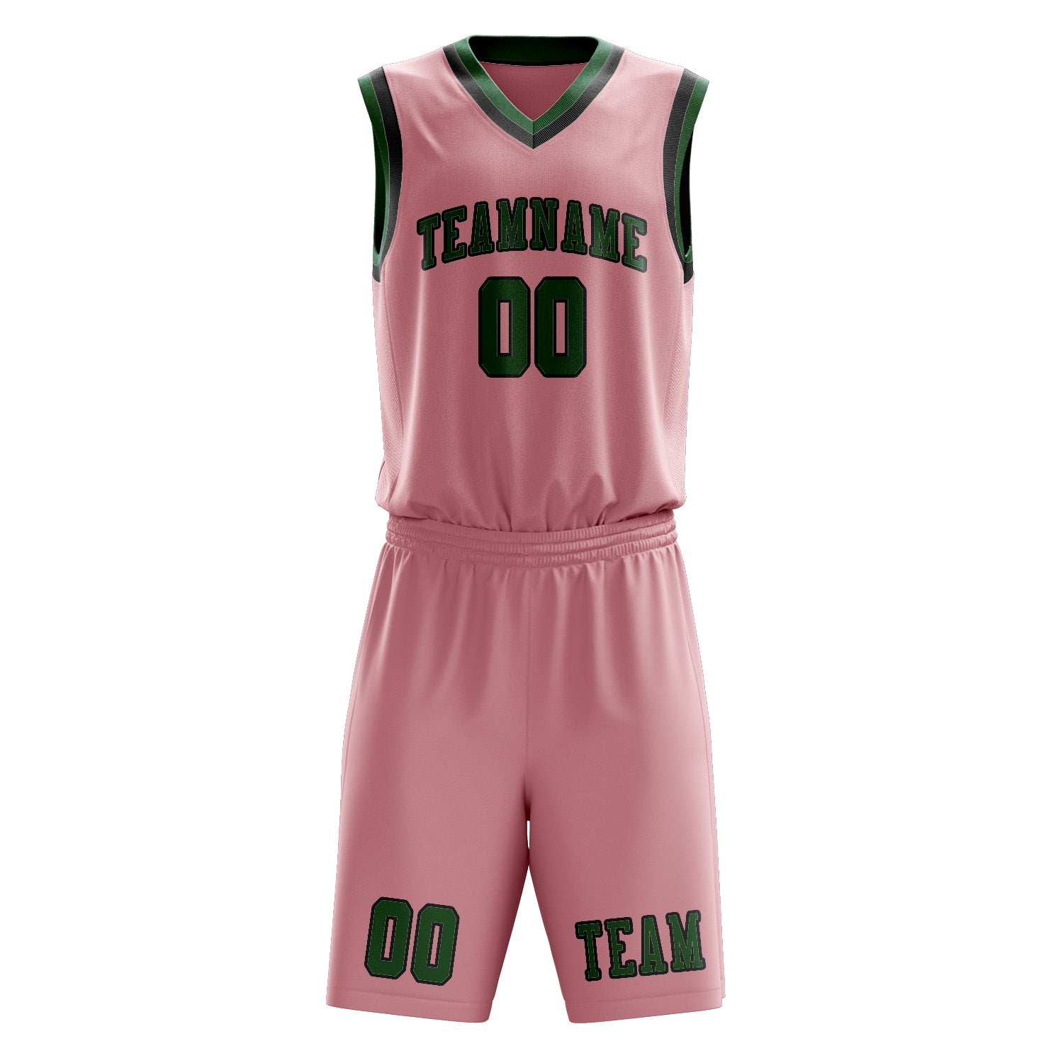 Custom Light Pink Green Basketball Set