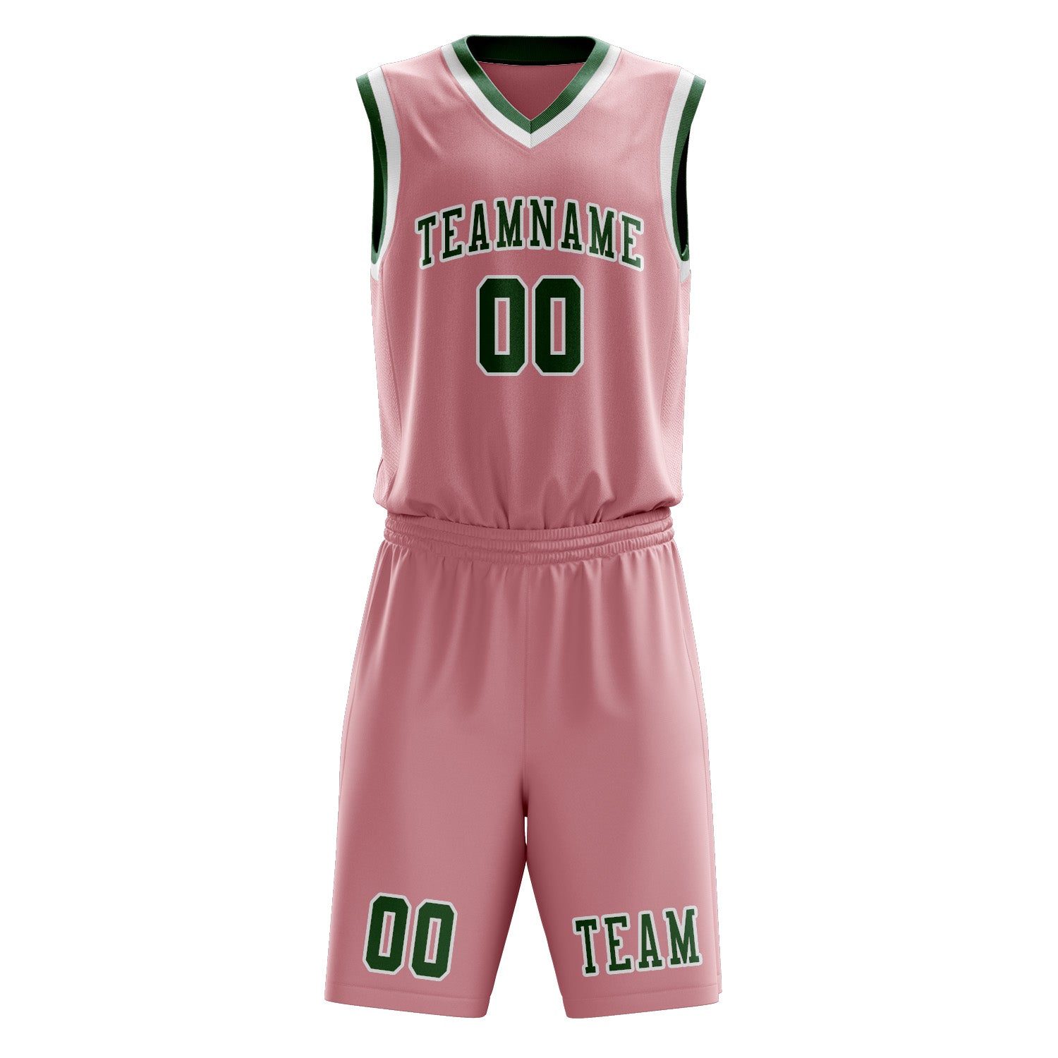 Custom Light Pink Green Basketball Set