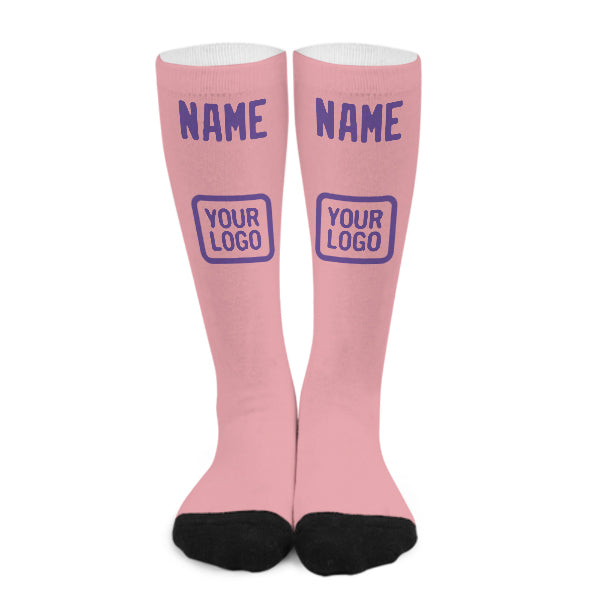 Custom Light Pink Light Purple Knee-High Sock