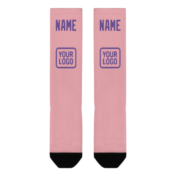 Custom Light Pink Light Purple Knee-High Sock