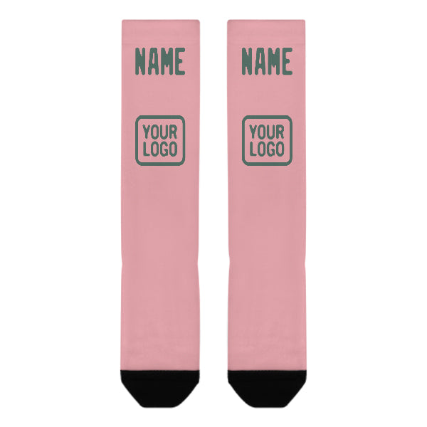 Custom Light Pink Blue Green Knee-High Sock