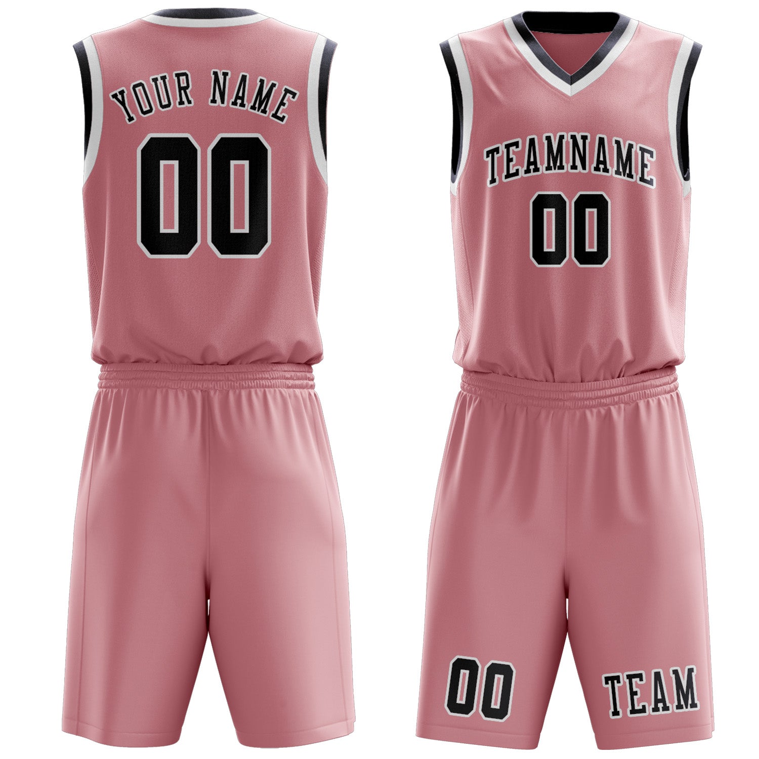 Custom Light Pink Navy Basketball Set