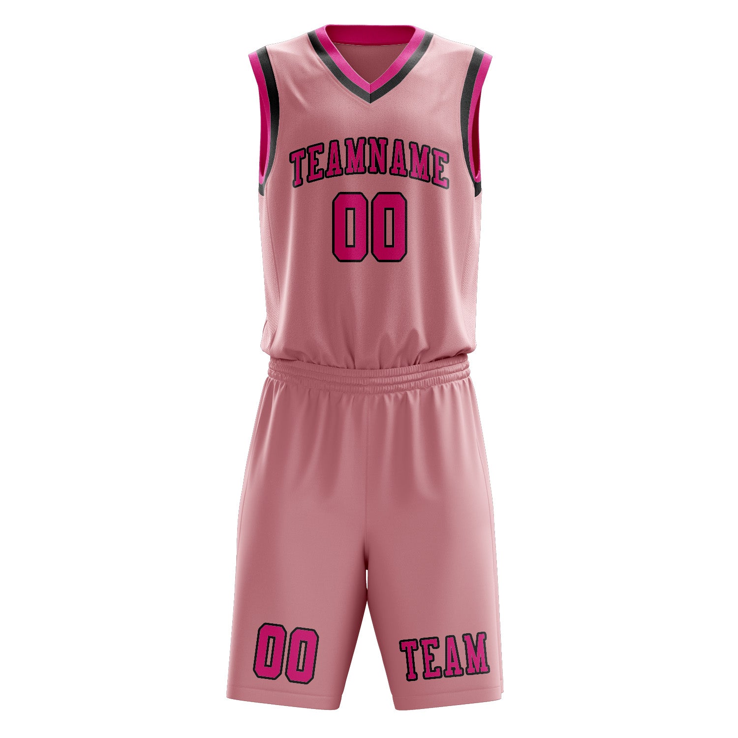 Custom Light Pink Pink Basketball Set