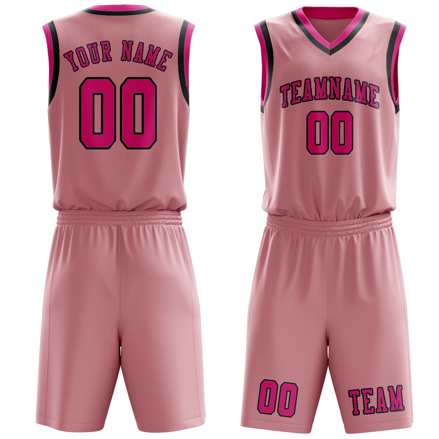 Custom Light Pink Pink Basketball Set