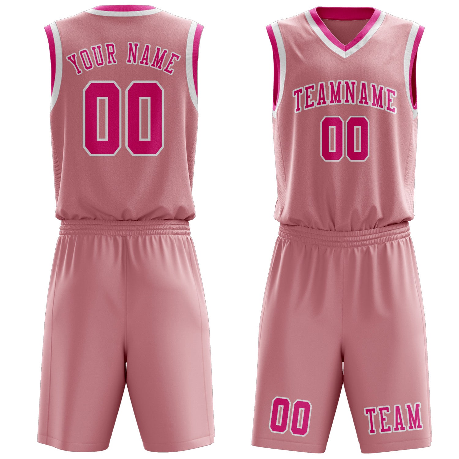 Custom Light Pink Pink Basketball Set