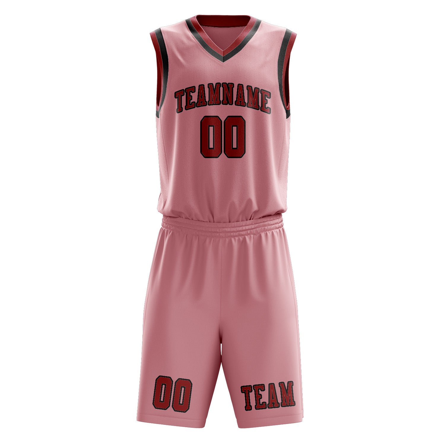 Custom Light Pink Red Basketball Set