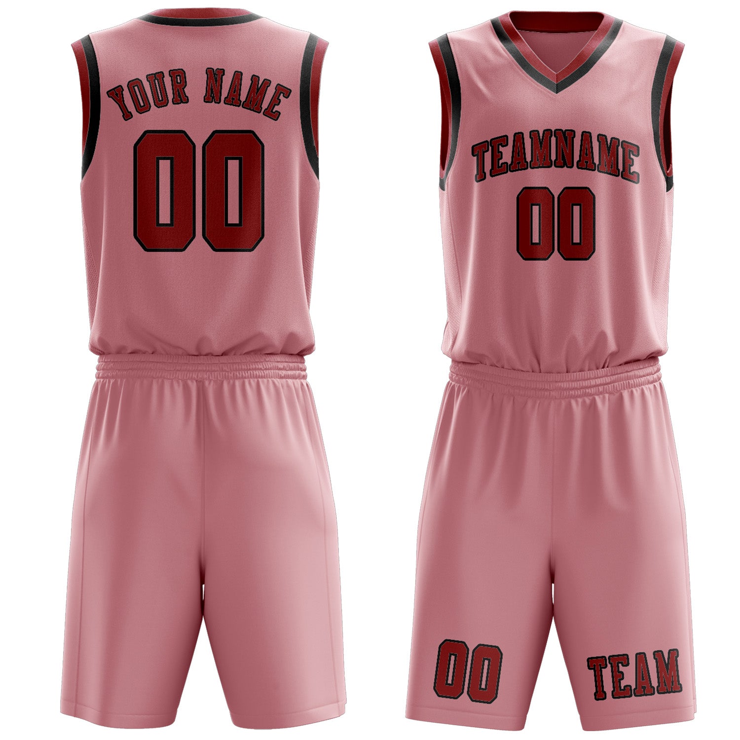 Custom Light Pink Red Basketball Set