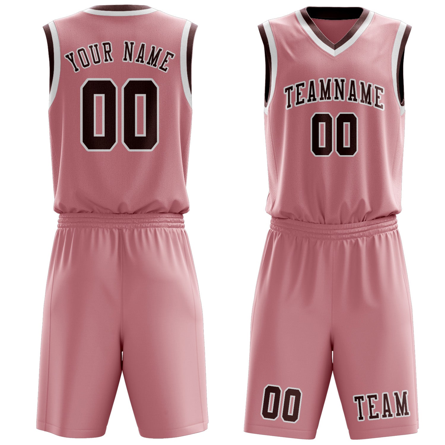 Custom Light Pink Crimson Red Basketball Set