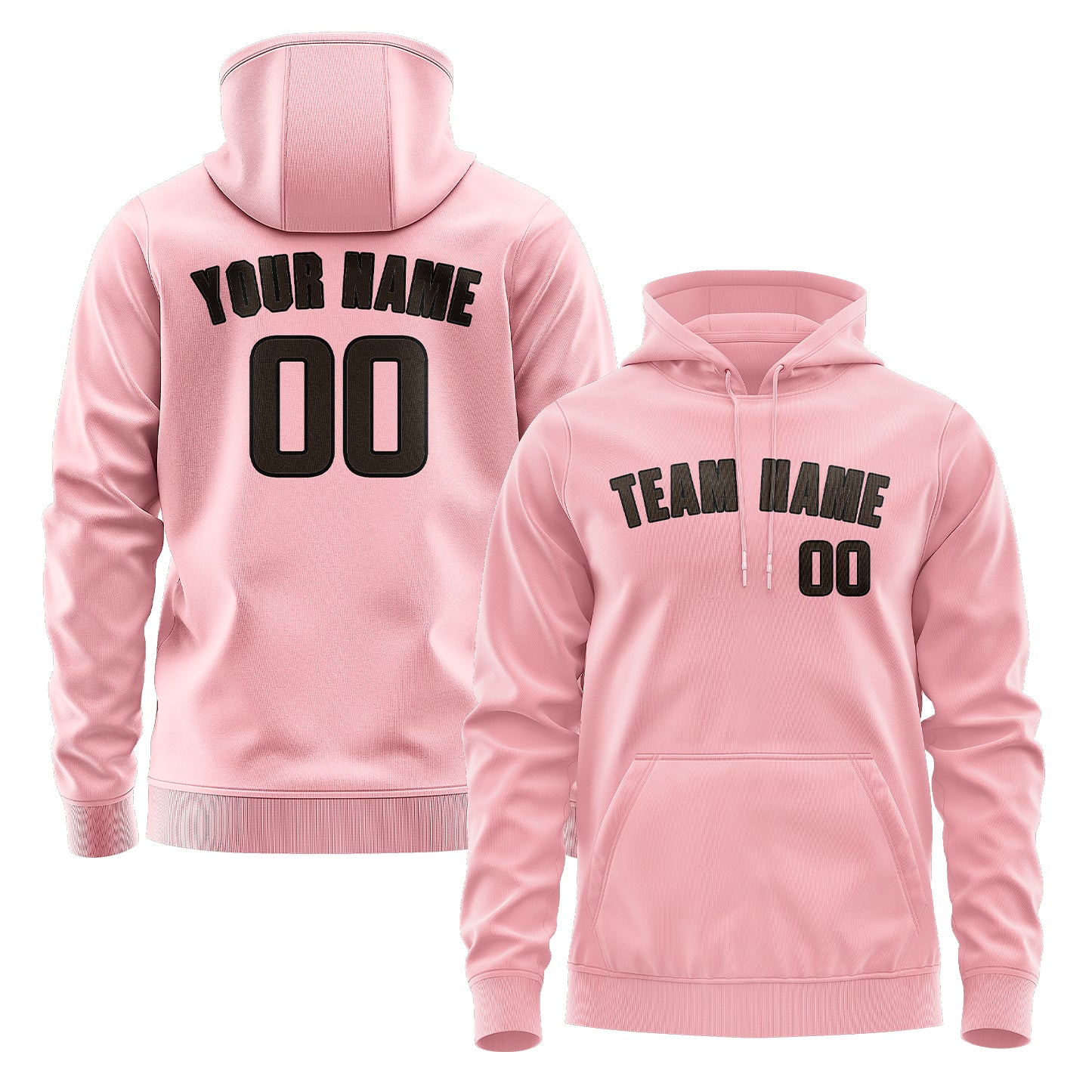 Custom Light Pink Brown Hoodie