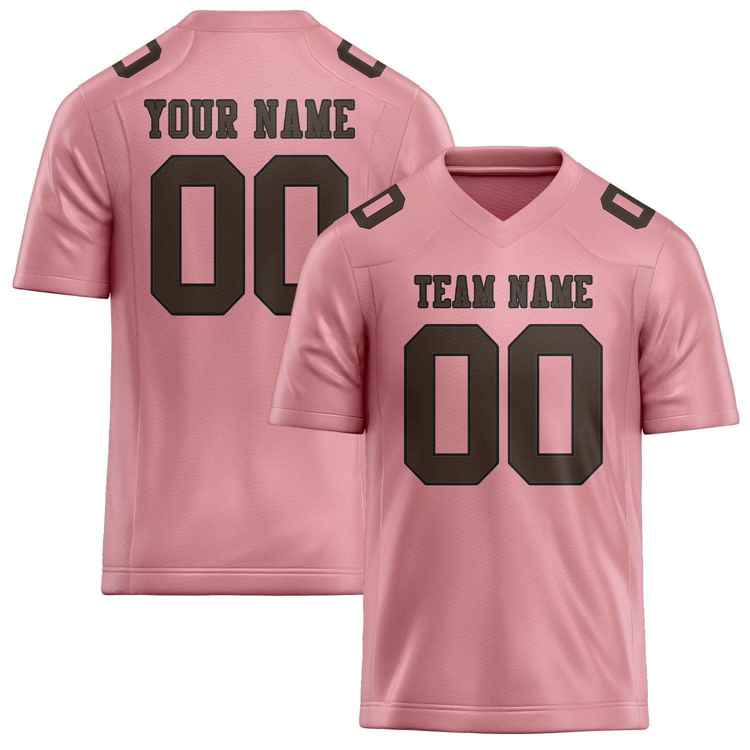 Custom Light Pink Brown Football Jersey