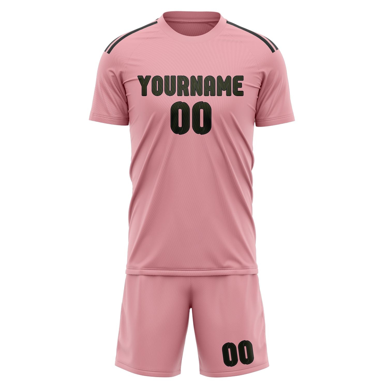Custom Light Pink Olive Soccer Set
