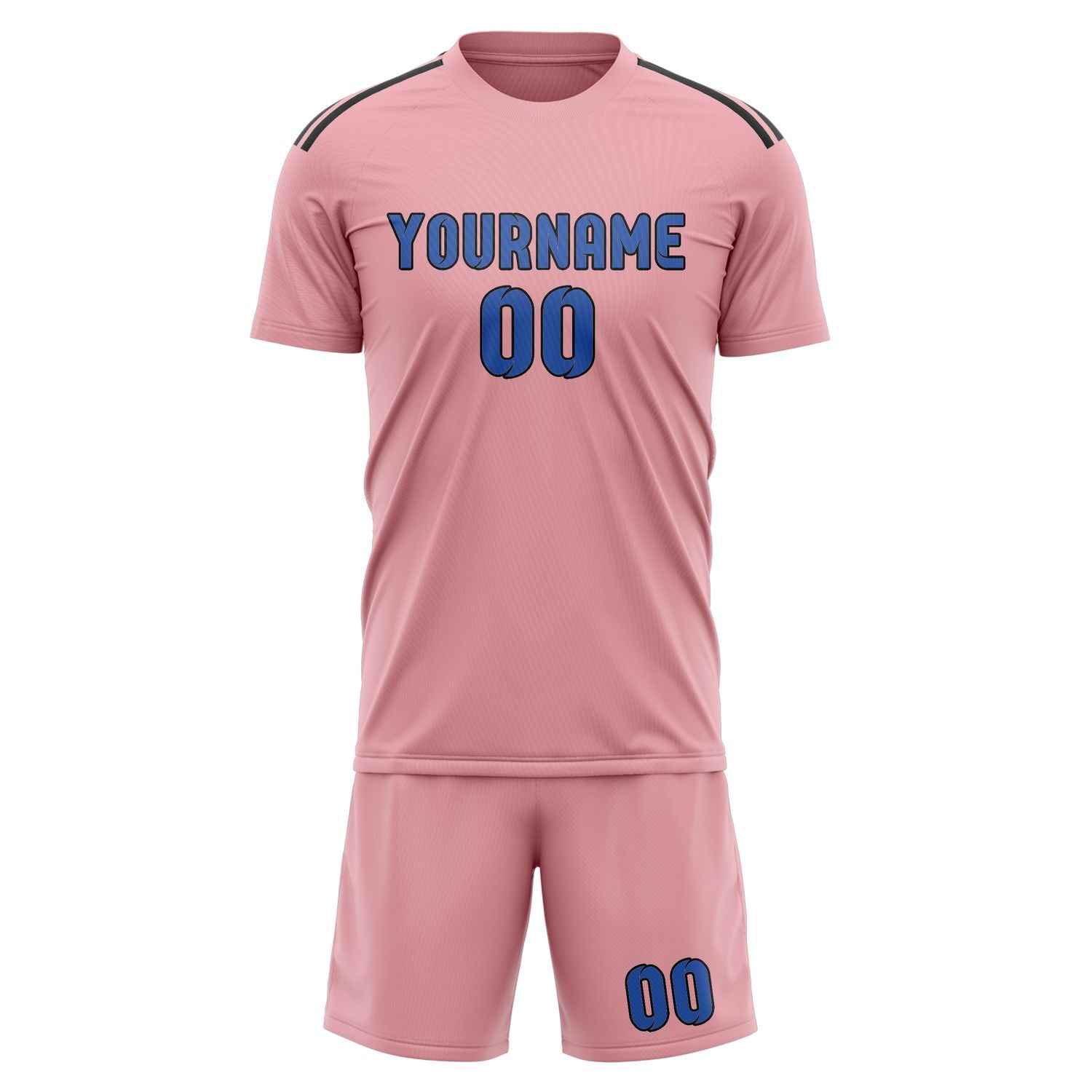 Custom Light Pink Sky Blue Soccer Set