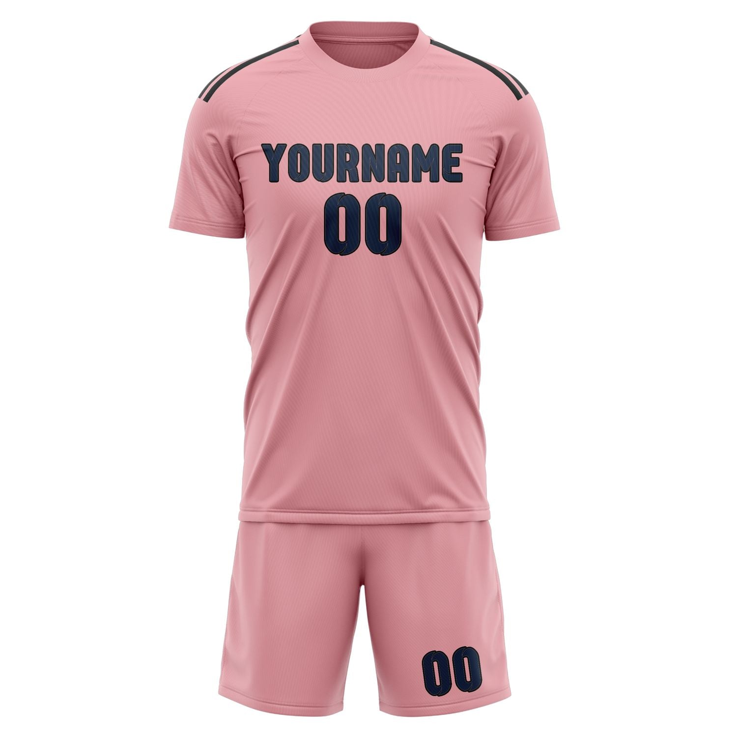 Custom Light Pink Blue Soccer Set