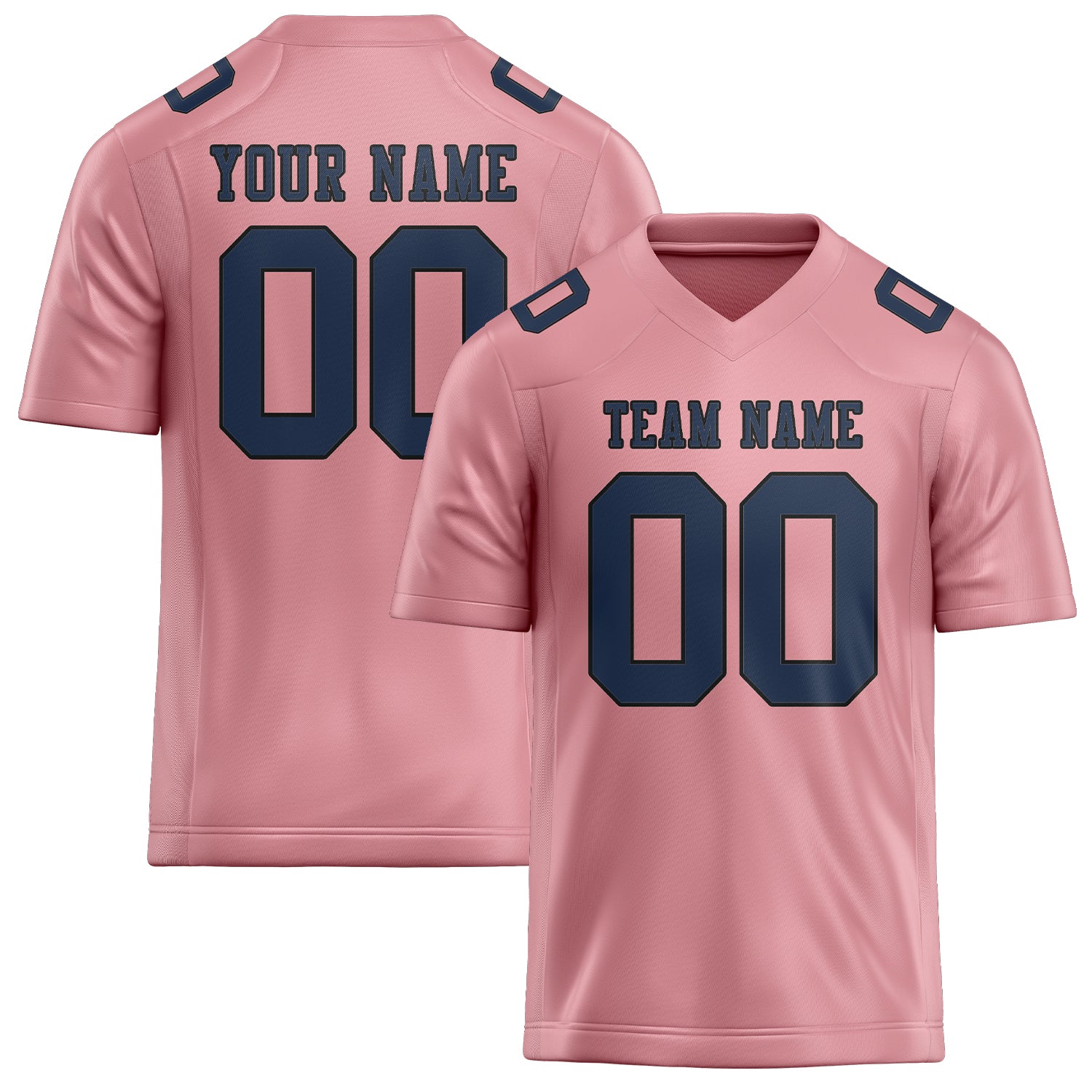 Custom Light Pink Blue Football Jersey