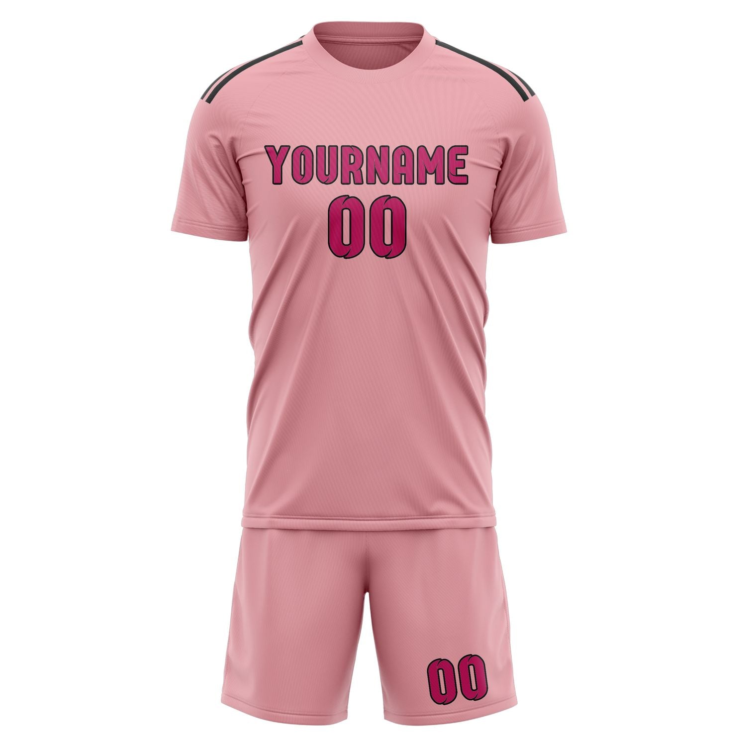 Custom Light Pink Pink Soccer Set
