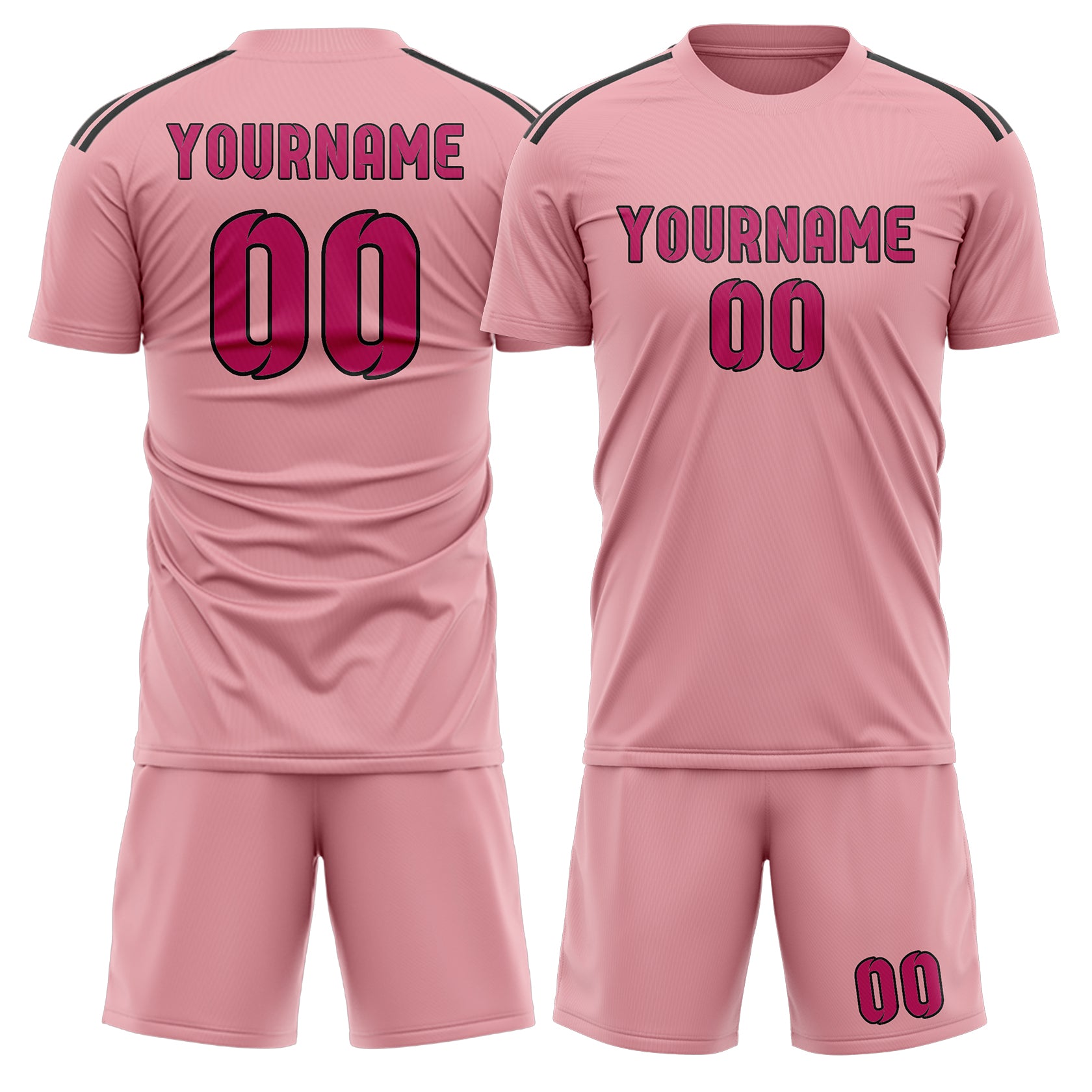 Custom Light Pink Pink Soccer Set