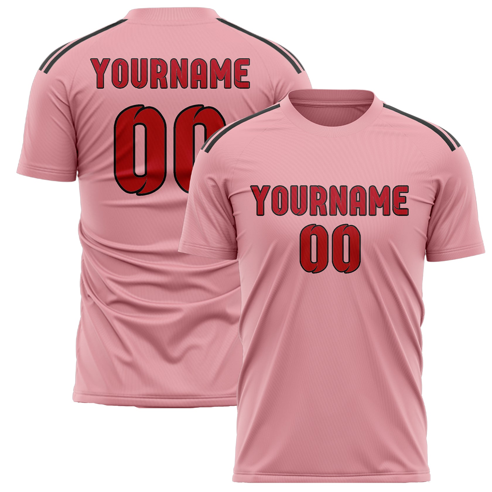 Custom Light Pink Red Soccer Jersey