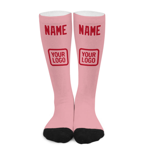 Custom Light Pink Red Knee-High Sock