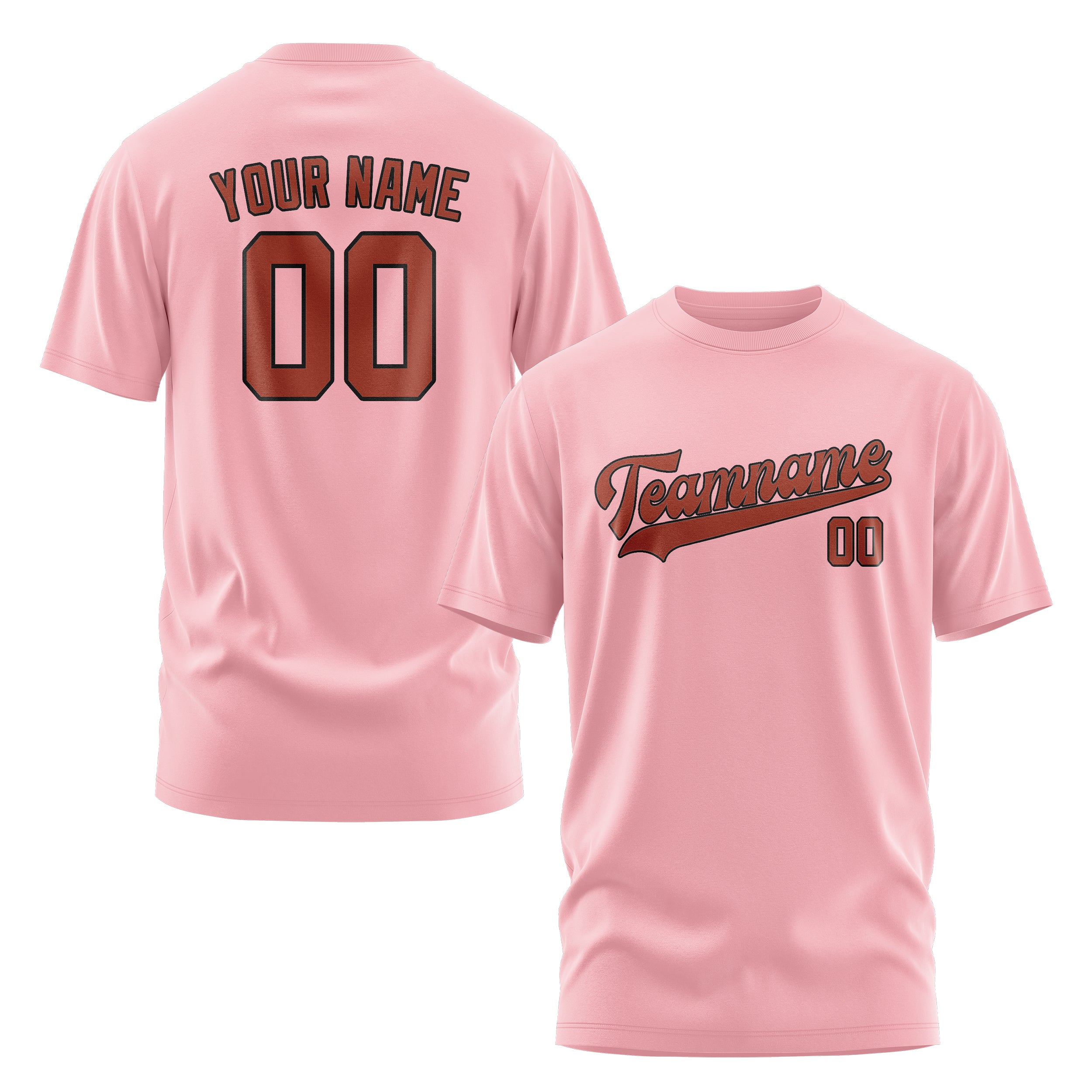 Custom Light Pink Coral Red T-Shirt