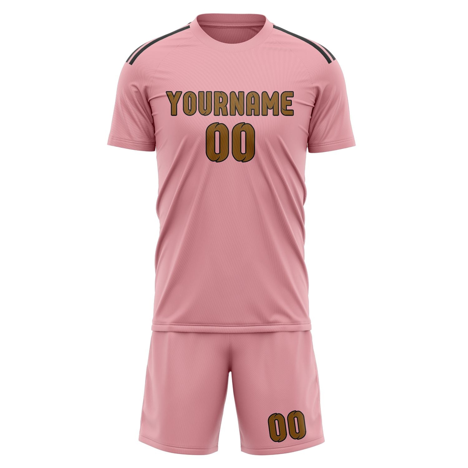 Custom Light Pink Khaki Soccer Set
