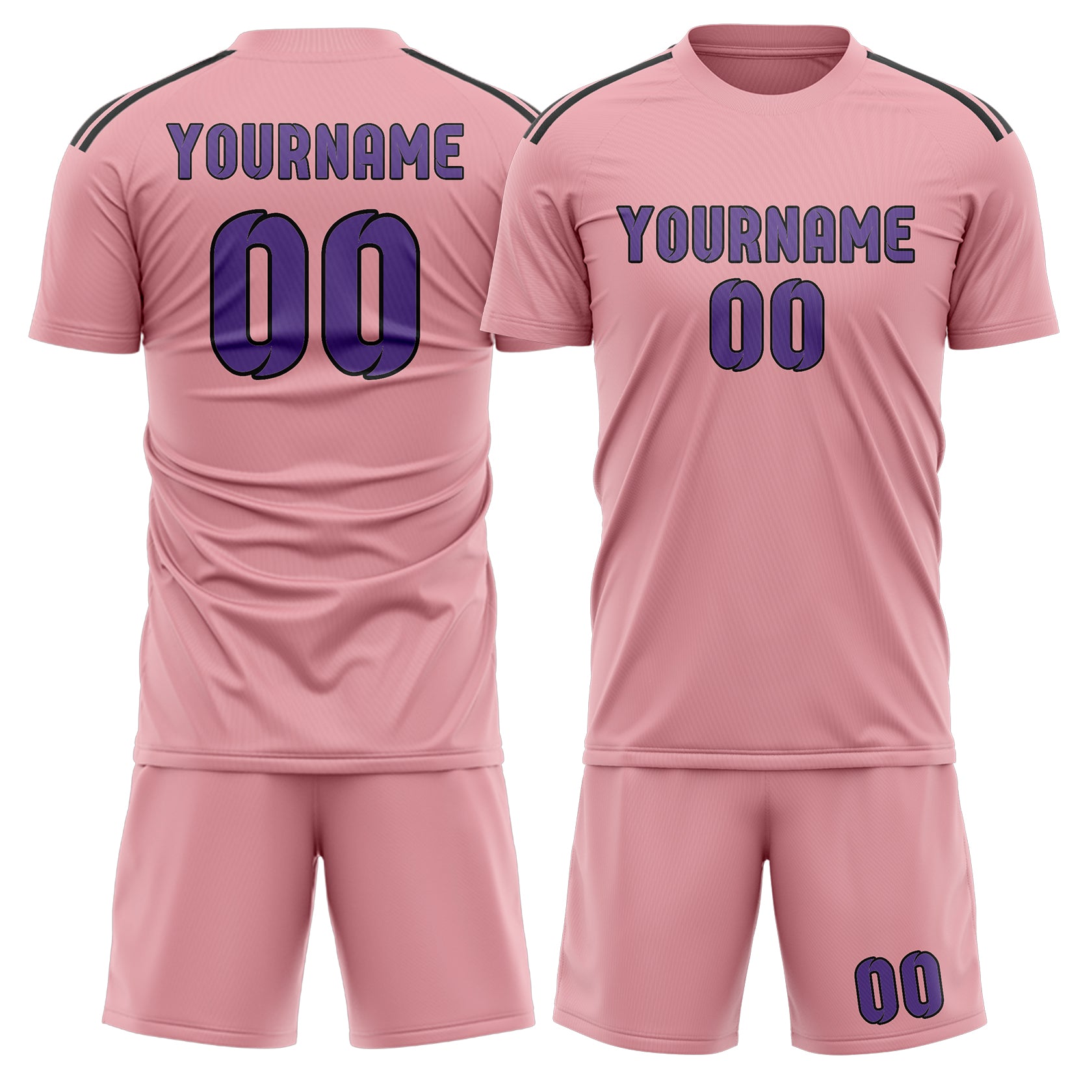 Custom Light Pink Light Purple Soccer Set