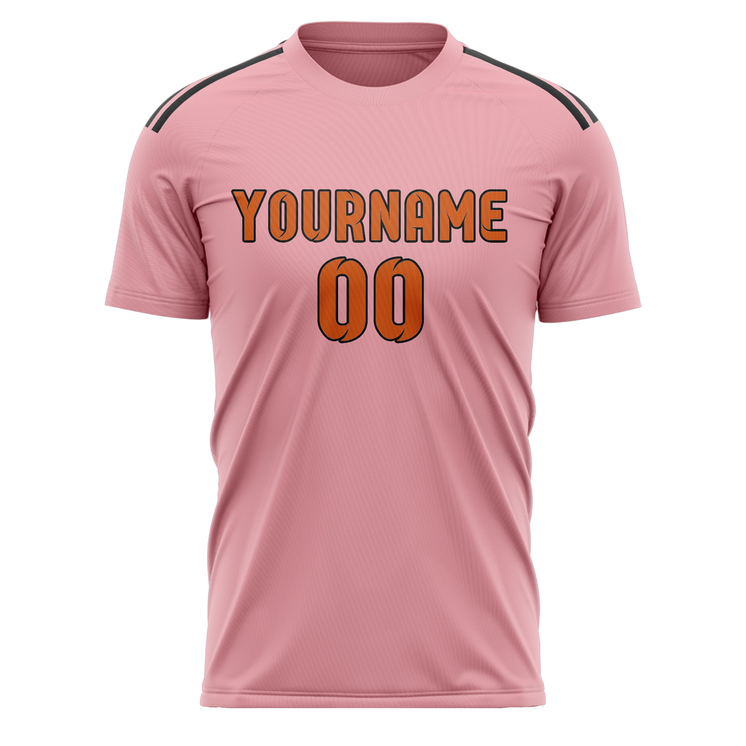 Custom Light Pink Orange Soccer Jersey