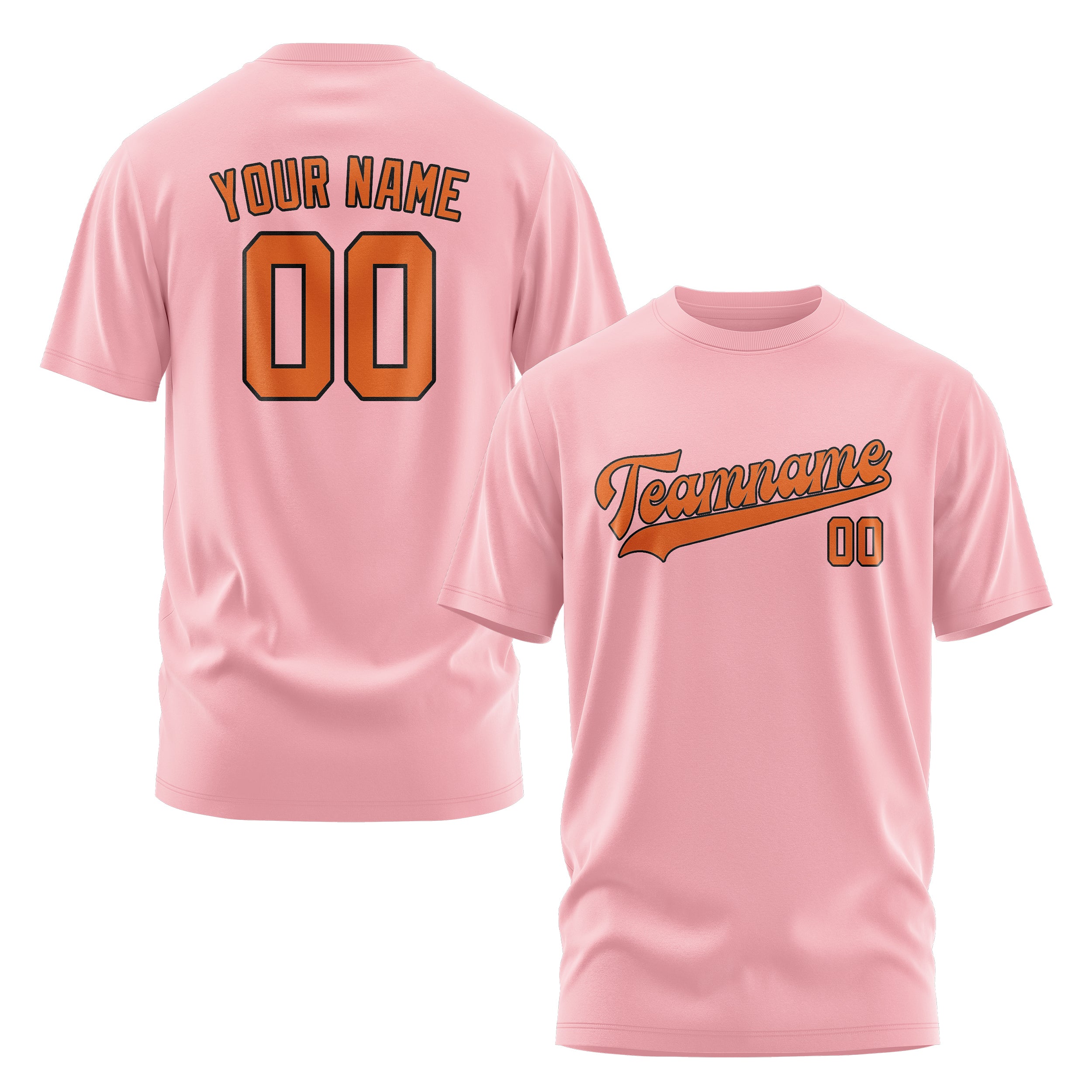 Custom Light Pink Orange T-Shirt