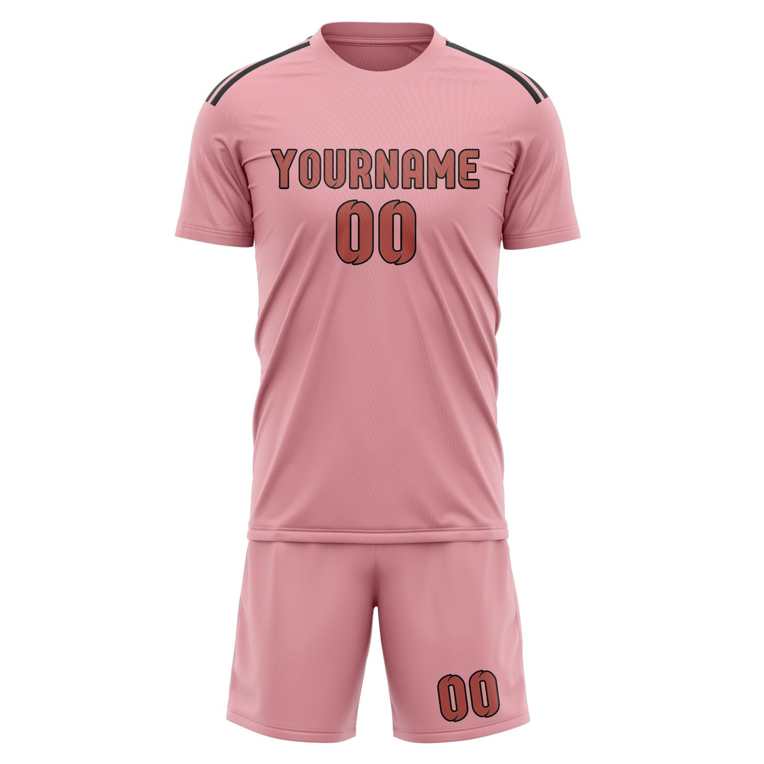 Custom Light Pink Copper Rose Soccer Set