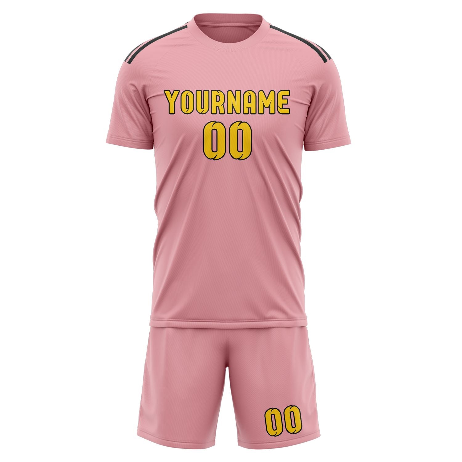 Custom Light Pink Gold Soccer Set