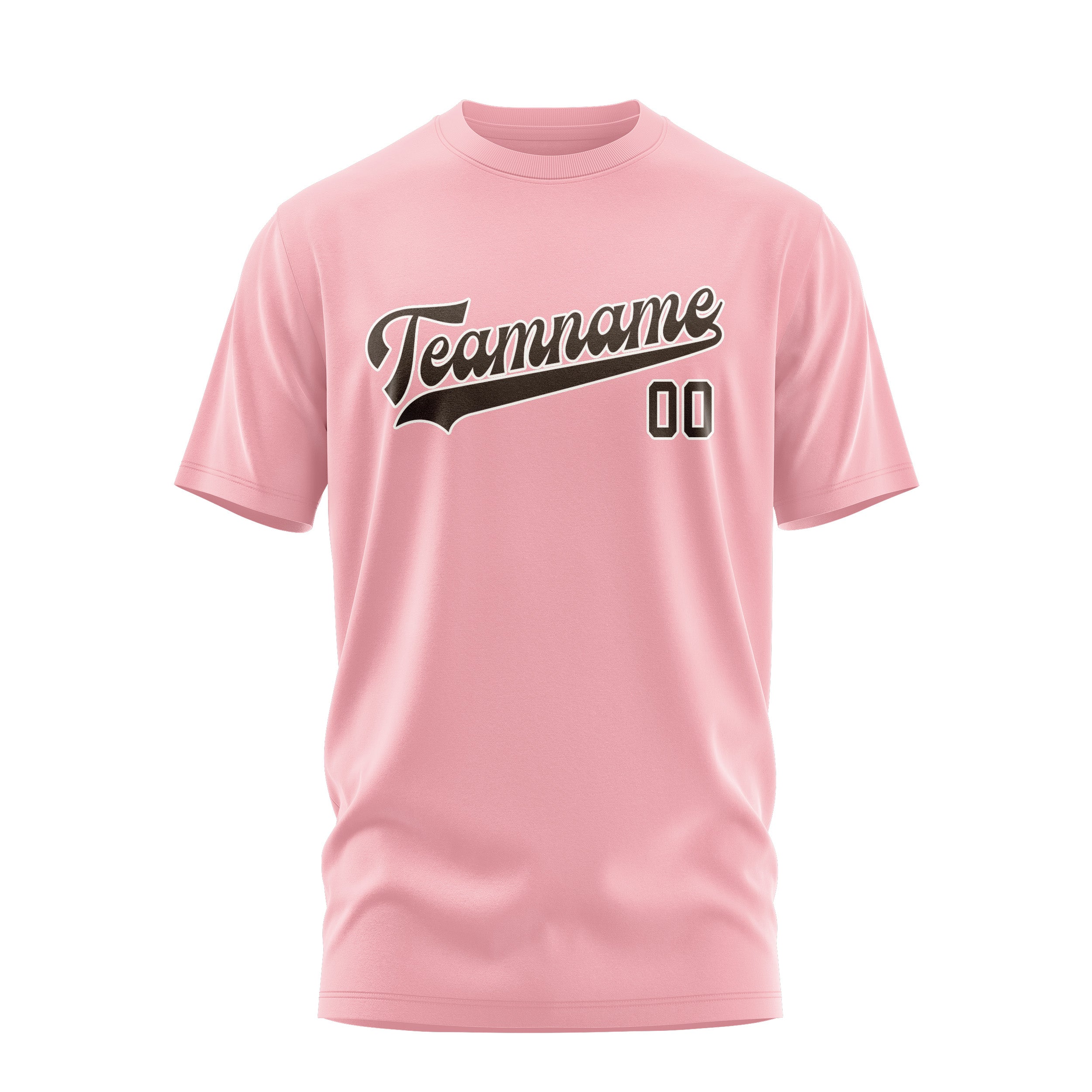 Custom Light Pink Brown T-Shirt