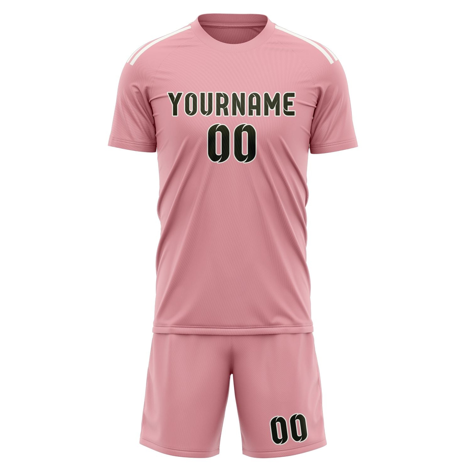 Custom Light Pink Olive Soccer Set